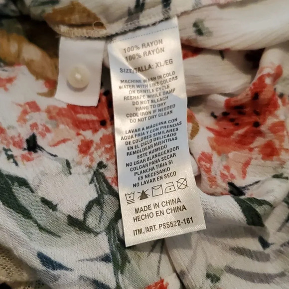 Maison d' Amelie floral tunic blouse Size Xl - Picture 8 of 8